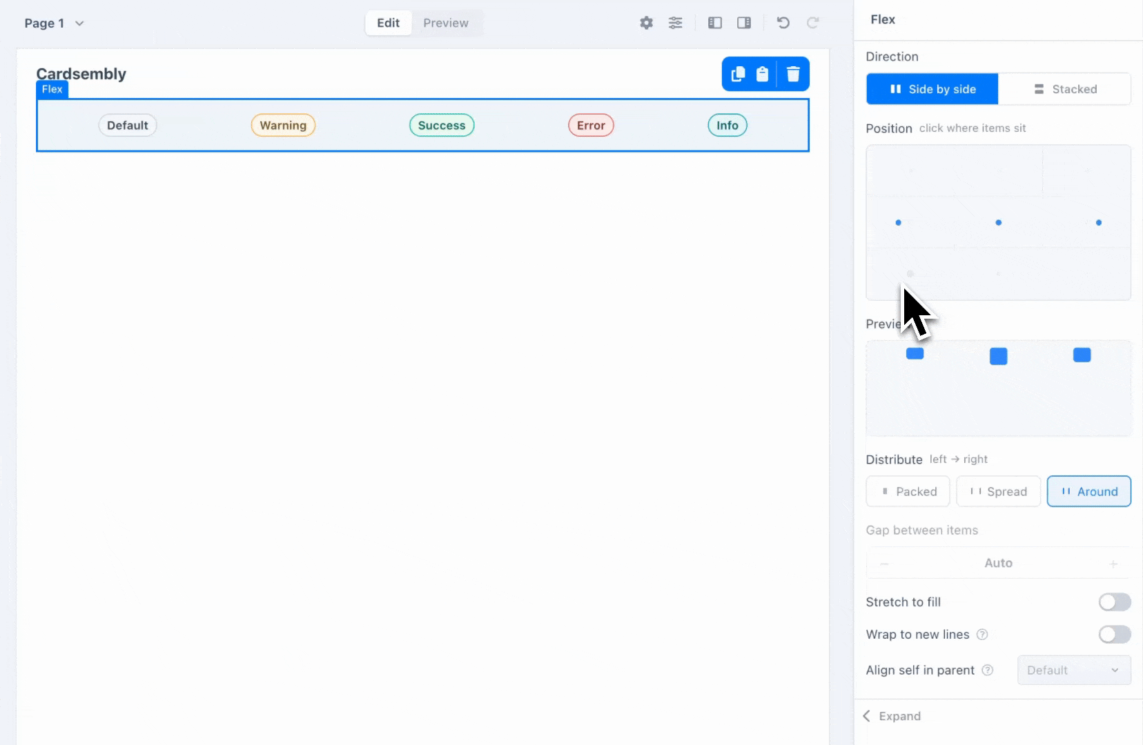 The new visual Flex layout editor