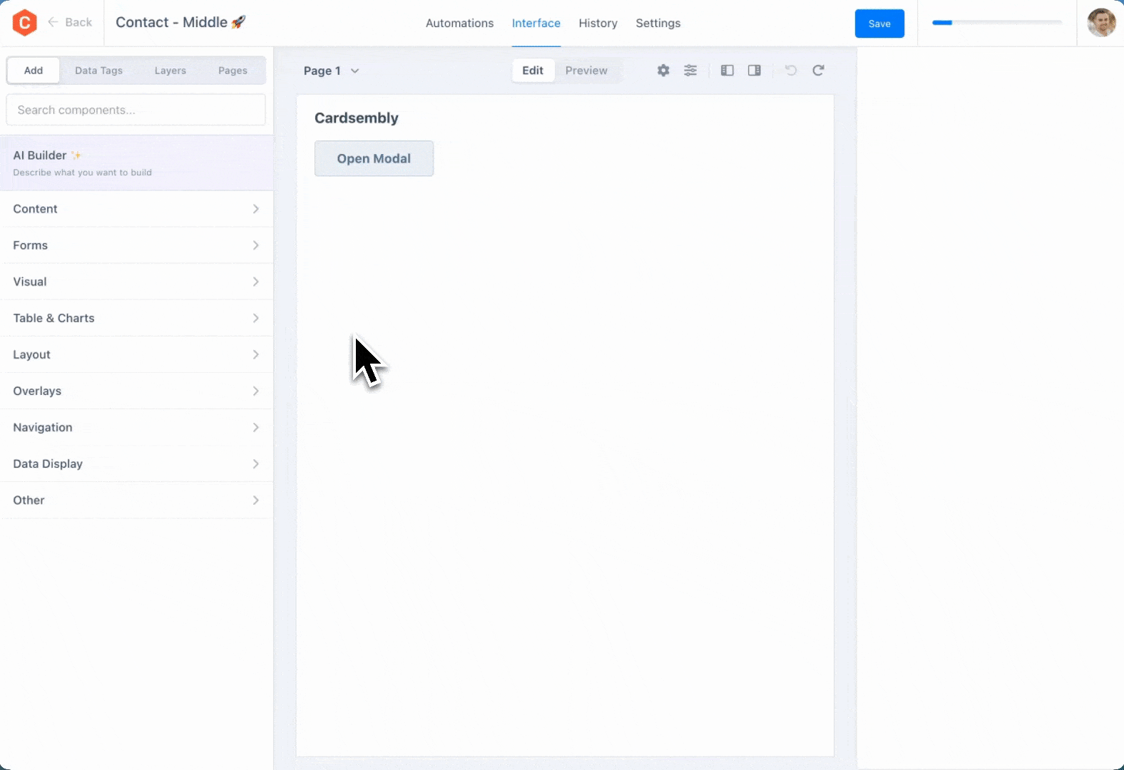 Modal overlay